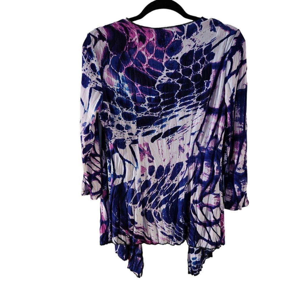Alberto Makali Open Front Cardigan Overlay Patterned Top Size Medium - Picture 2 of 7